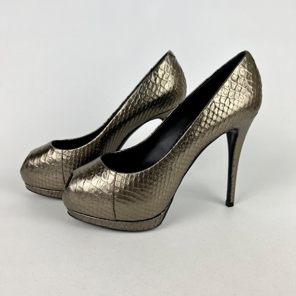 Giuseppe Zanotti NEW Womens Sharon Metallic Snake Platform Heels size 37 US 7 - Picture 3 of 16